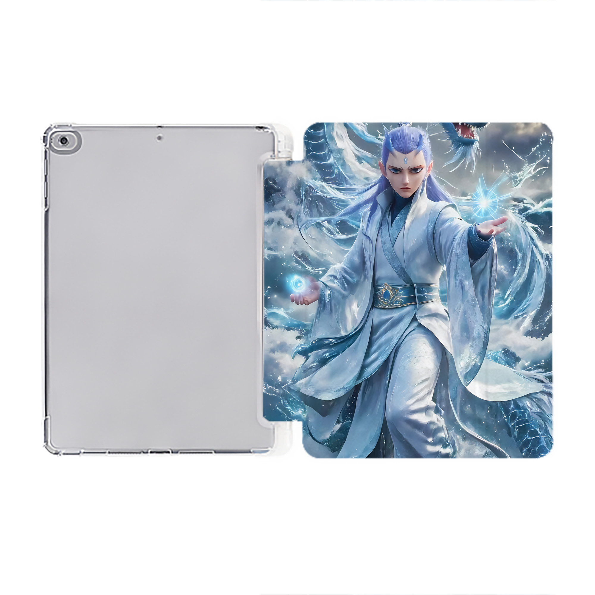 Ne Zha 2 ナタ 魔童の大暴れ IPad ケース ペン収納付き 三つ折りスタンド PUレザー×シリコン 対応機種9.5/10.5/10.9インチ